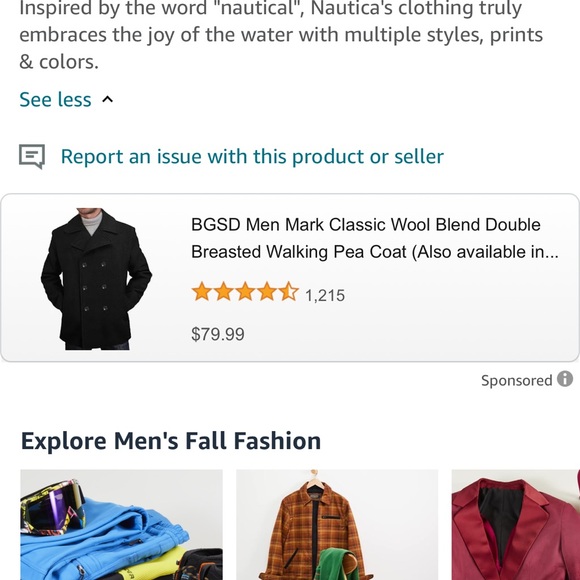 Nautica Men’s Classic Double Breasted Peacoat - Picture 9 of 10